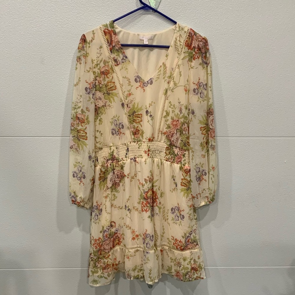 Lauren Conrad floral midi dress. L